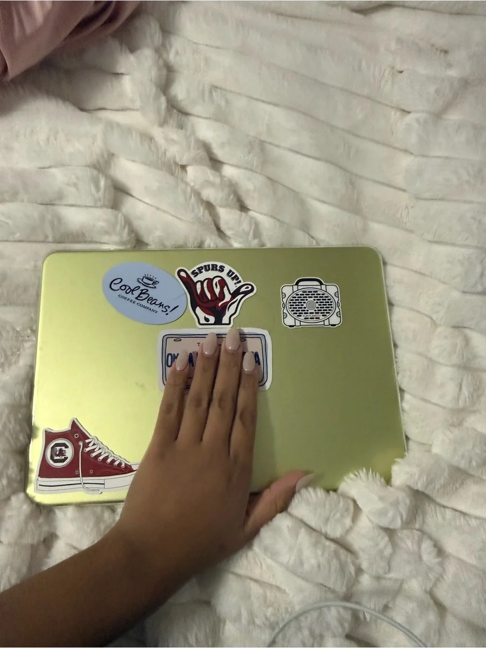 Apple Green MacBook with White Keyboard